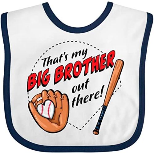 inktastic That's My Big Brother Out There- Baseball Baby Bib