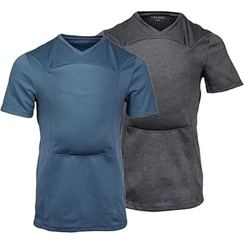 Lalabu The Dad Shirt 2-Pack | Grey & Brook - Large | Hands-Free Baby Carrier for Dad with Kangaroo Pouch | Engineered for Bonding, Safety, & Comfort for Newborns Up to 15 Lbs. | CPSC Approved