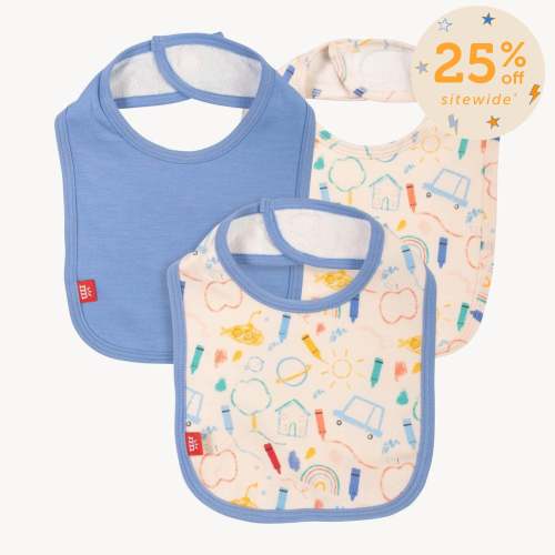 doodle pop modal magnetic stay dry infant bib 3-pack – Magnetic Me