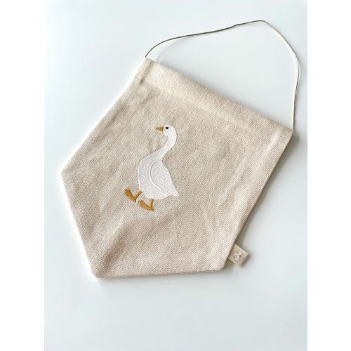 Silly goose wall hanging, goose nursery, tapestry art hanging, animal canvas banner, neutral nursery decor, children’s bedroom flag decor