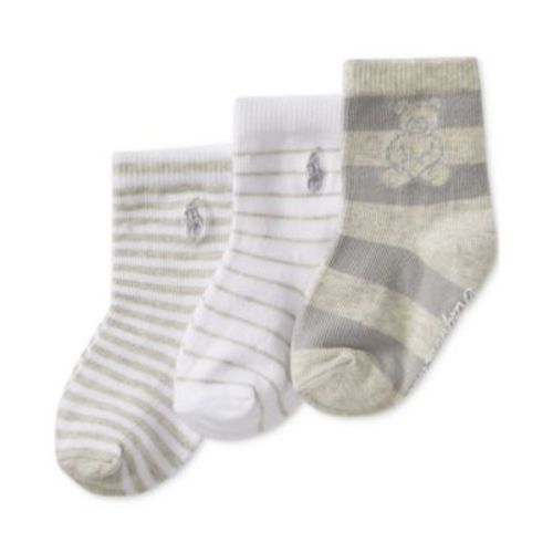 Baby Striped Bear Socks, Pack of 3