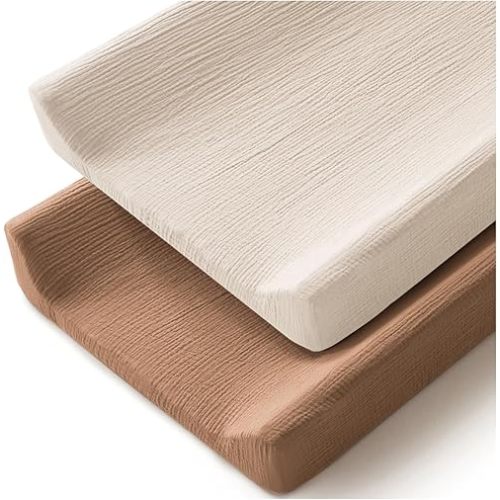 Changing Pad Cover for Neutral Baby Muslin Soft Cotton Diaper Changing Table Pad Cover Changing Pad Sheets for Girls and Boys - 2 Pack