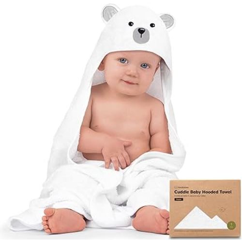 KeaBabies Baby Hooded Towel - Viscose Derived from Bamboo Baby Towel, Toddler Bath Towel, Infant Towels, Large Hooded Towel, Organic Baby Towels with Hood for Girls, Babies, Newborn Boys (Polar)
