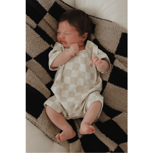 French Terry Romper | Checkerboard