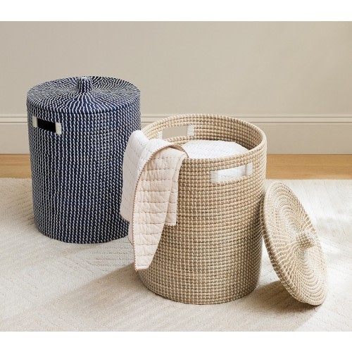 Cameron Woven Hamper in BLUE