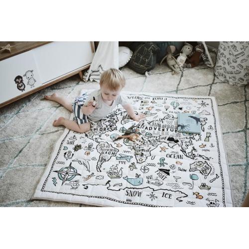 Organic World Explorer Play Mat - Playmat - Nursery Rug -Unisex - Gender Neutral Baby Gift Shower - Nursery Decor - Kids Room - Non Toxic