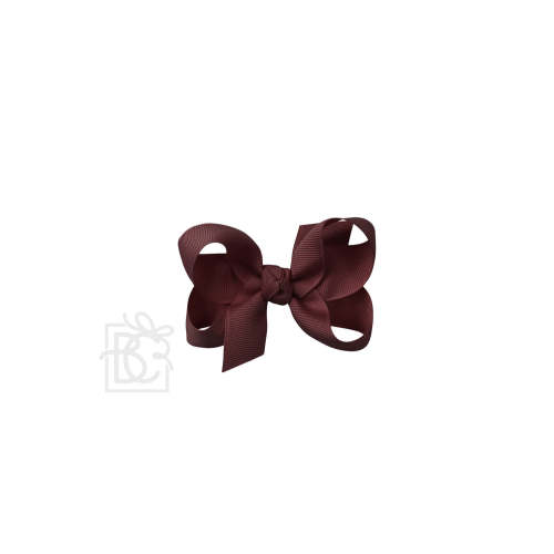Signature Grosgrain Double Knot Bow on Clip - Burgundy | Gabrielle's Biloxi