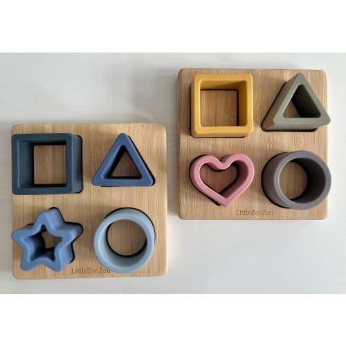 Shape Sorter Toy - Gift - Silicone Bamboo Wooden Toy