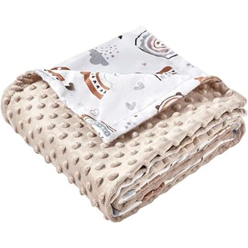 iEvolve Baby Blanket Ultra Soft Double Layer with Dotted Backing Receiving Blankets Toddler Baby Nursery Bed Blankets Shower Gifts(80 * 100cm,Bear)