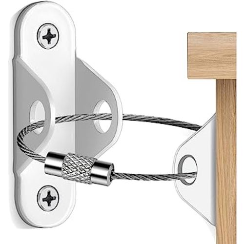 Furniture Anchors (10 Packs) Anti Tip Furniture Anchors for Baby Proofing, Furniture Wall Anchor Earthquake Straps for Furniture Dresser Wall Safety Anchor Furniture Fasteners to Wall, White