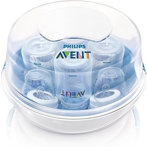 Philips AVENT Microwave Steam Sterilizer for Baby Bottles, Pacifiers, Cups and More, SCF281/05