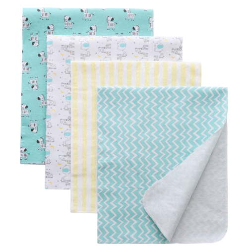 Gina Era Flannel Receiving Blankets, Baby Swaddle Blankets 100% Cotton 4 Pcs One Size 30 X 30 Inch for Baby Boy or Baby Girl (Style2)