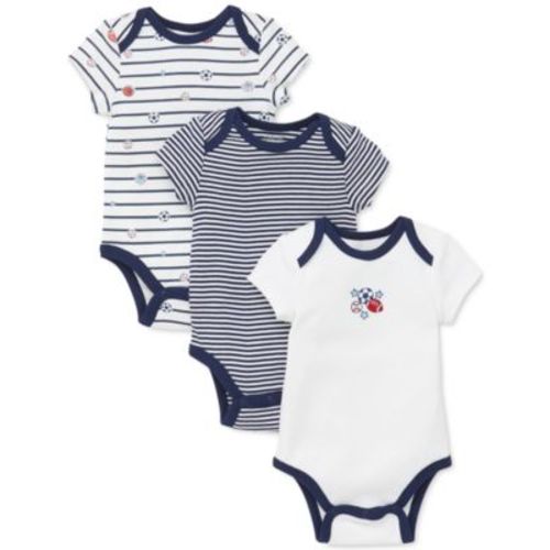 Baby Boys Cotton Sports Star Bodysuits, Pack of 3