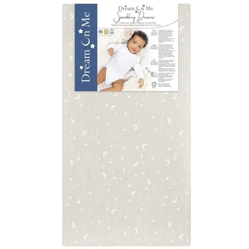 Dream On Me Sparkling Dreams 2 in 1 Baby Mattress, Fits All The StandardCribs, Full Size Cribs and Toddler Beds, Dual Sided Crib Mattress for Infants & Toddler, Made in USA