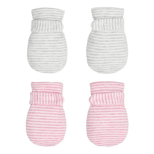 Newborn Baby No Scratch Mittens Stay On, 100% Cotton Breathable, Adjustable Infant Gloves for Baby Boys Girls Mittens