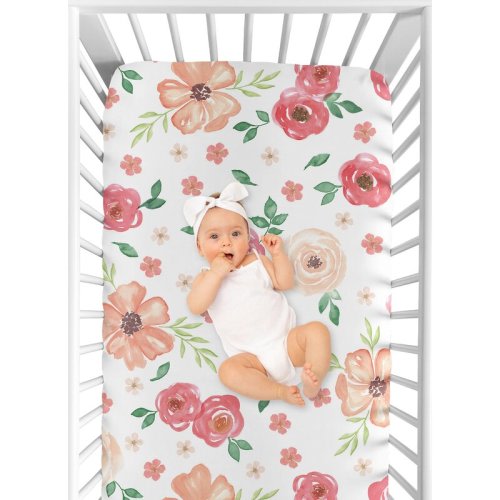 Sweet Jojo Designs Watercolor Fitted Crib Sheet & Reviews | Wayfair