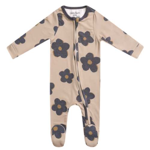 Zip-Up Footie Pajama - Gemma In Tan