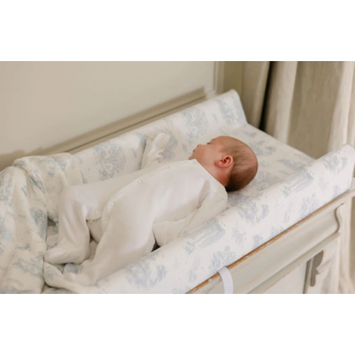 Spring Toile Blue Wipeable Contour Change Pad
