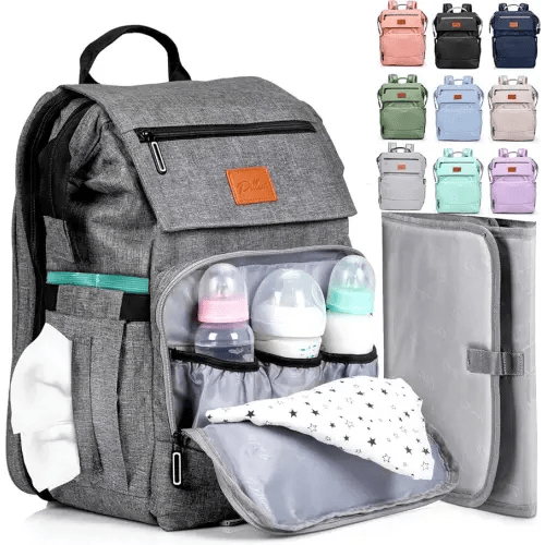 PILLANI Baby Diaper Bag Backpack - Large Bag for Boys & Girls - Diaper Backpack - Travel Diaper Bags with Changing Pad - Baby Registry Search Stuff & Shower Gifts - Newborn Essentials Must Haves Mom