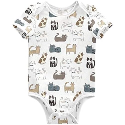 vvfelixl Baby Bodysuits Short Sleeve Cotton Baby Clothes For Boys Funny Baby Suits For Girls 0-24 Months