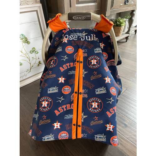Baby Car Seat Covers - Houston Astros - Team Baseball - Baby Girl or Boy - Shower Gift