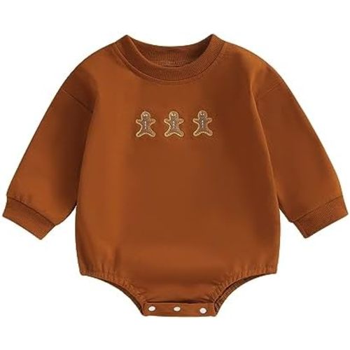 MERSARIPHY Baby Christmas Clothes Baby Boy Girl Sweatshirt Romper Santa Baby Romper Tops Fall Winter Outfits
