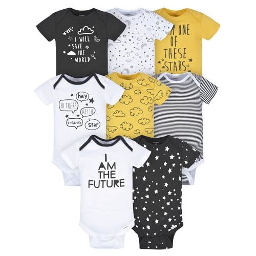 Gerber Unisex-Baby 8-pack Short Sleeve Onesies Bodysuits