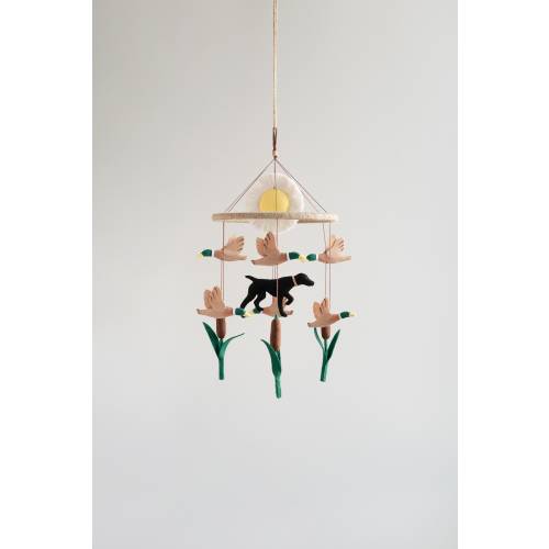 Baby crib mobile boy, hunting nursery decor, mallard duck baby mobile, German Shorthaired Pointer