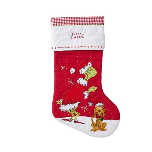 Dr. Seuss's The Grinch™ & Max Quilted Christmas Stocking | Pottery Barn Kids