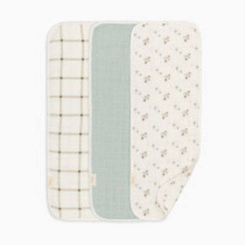 Crane Baby Avery Organic Cotton 3-pc. Burp Cloth Set - Poppy