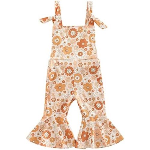 Toddler Baby Girl Jumpsuit Romper Boho Overalls Bell-Bottom Pants Baby Girl Clothes