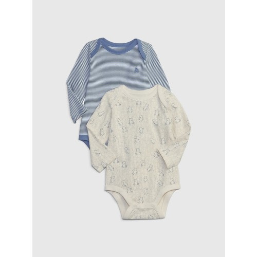 Baby First Favorites Organic CloudCotton Bodysuit (2-Pack) in bainbridge blue, size: 3-6 M