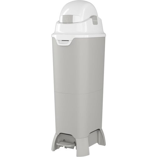 Foundations Hands Free Tall Diaper Pail with Airtight Lid - Durable & Odorless Diaper Disposal, Large Capacity, Holds up to 60 Newborn Diapers, Refill with Any Bags - Gray