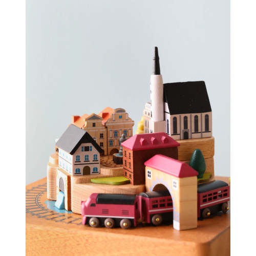 Wooden Train Music Box - European Town– Odin Parker