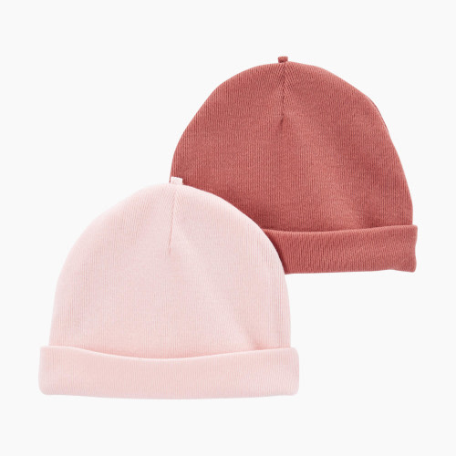 Carter's Caps (2 Pack) - Pink/Dark Pink, 0-3M