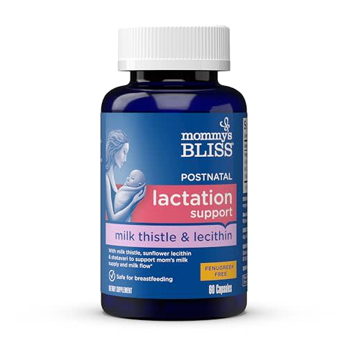 Mommy's Bliss Postnatal Lactation Support, Contains Milk Thistle, Shatavari, and Lecithin, 1 Bottle (60 Capsules)