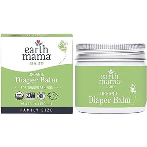 Earth Mama Organic Economy Size Diaper Balm | Diaper Cream for Baby | EWG Verified, Petroleum & Artificial Fragrance-Free with Calendula for Sensitive Skin, 4-Fluid Ounce