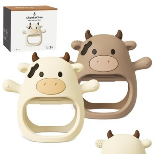 2 Pack Baby Teething Toy for Over 3 Months, Food Grade Silicone Teething Mitt...