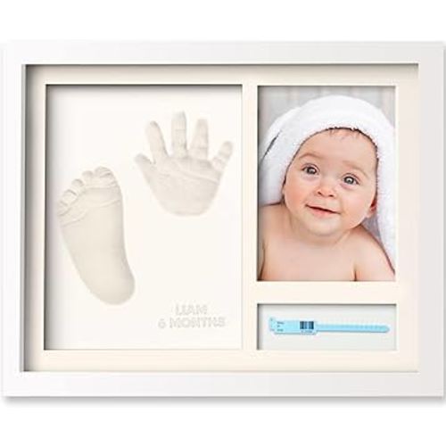 KeaBabies Baby Footprint Kit - Newborn Hand and Footprint Keepsake Frame, Nursery Picture Frame, Personalized New Mom Gifts & Baby Shower Gifts for Boys,Girls Nursery Decor(Alpine White)