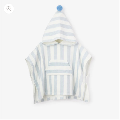 Blue Stripe Hooded Terry Poncho – Elegant Baby