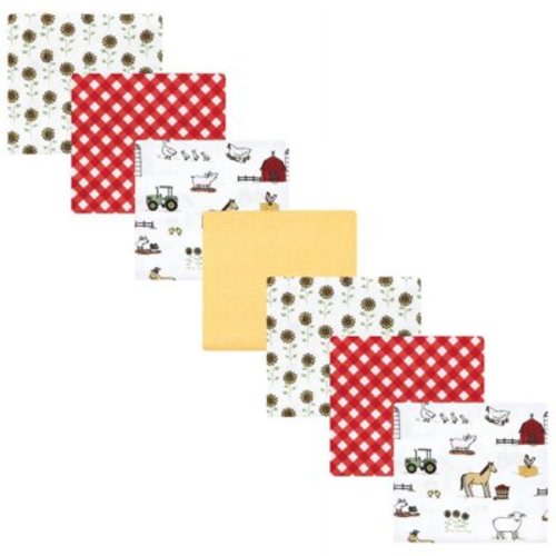 Hudson Baby Infant Girl Cotton Flannel Receiving Blankets Bundle, Girl Farm, One Size