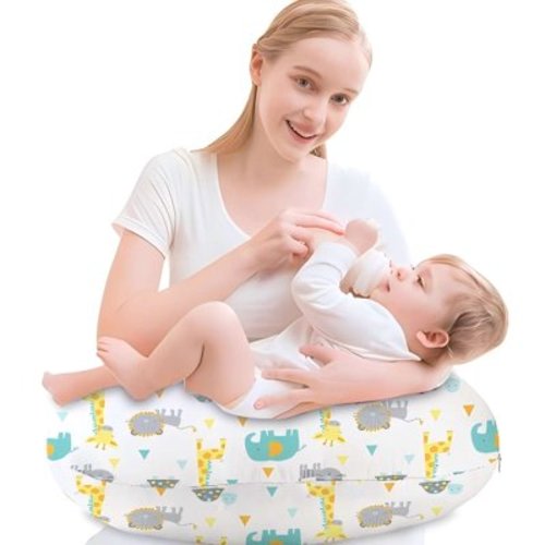 Little Grape Land Ergonomic Nursing Pillow, Breastfeeding Support Pillow,Baby lounger pillow for Bottle Feeding,Multifunctional Support Cushion for Travel,Animals World