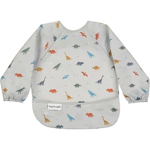 Tiny Twinkle Long Sleeve Bib for Babies & Toddlers – Waterproof Smock Bib for Eating – Machine Washable & Mess-Proof, Baby Feeding Essential & Shower Must-Have(Dinosaur, 6–24M)