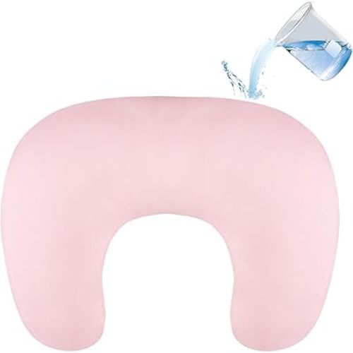 Hooyax Waterproof Nursing Pillow Cover, Stretchy Nursing Covers for New-Designed Breastfeeding Pillows, Adorable Infant Feeding Pillow Slipcover for Baby Boy and Girls (Pink)