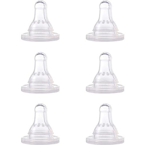 NUK First Essentials Replacement Baby Bottle Nipples, 6 Pack
