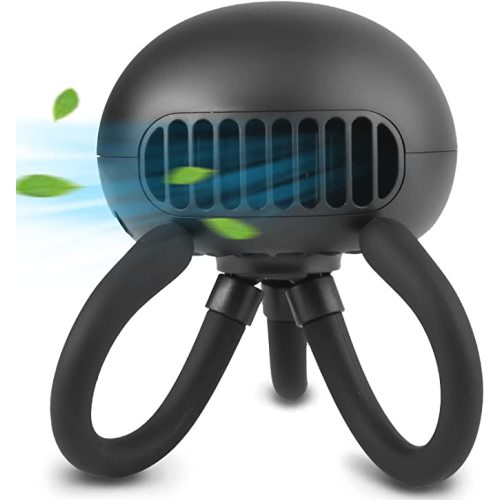 Stroller Fan Portable Bladeless Fan Mini Handheld Fan with Flexible Tripod Clip on Stroller Fan 3 Speeds Rechargeable Battery Operated Fan for Stroller, car Seat, Crib, Bike and Desktop (black) - Black