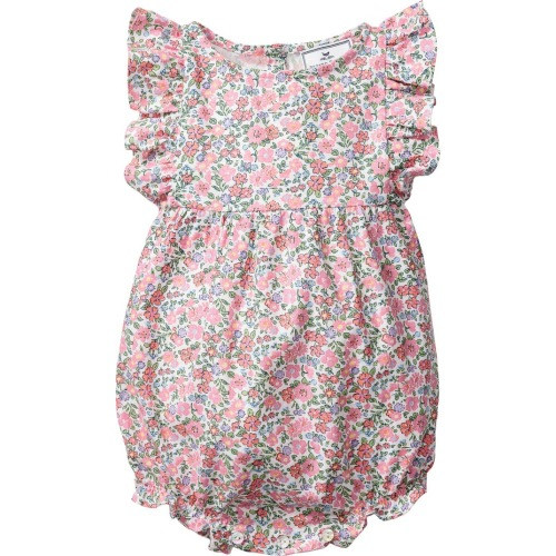 Baby Ruffle Trim Cotton Blend One-Piece Pajamas, 6-12M, Pink