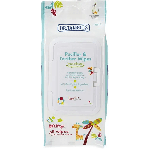 Dr. Talbot's Pacifier and Teether Wipes Naturally Inspired with Citroganix,  Vanilla Milk, 48 Count, 1 Pack : Baby 