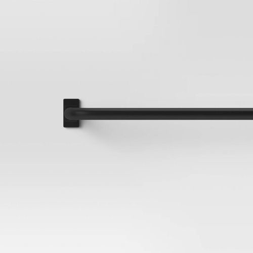 66" -120" Blackout Rectangle Curtain Rod Black - Threshold™: Matte Black, Powder-Coated, Quick Mount, Steel & Aluminum
