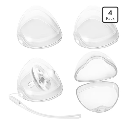 Nisxabebe Pacifier Case,4 Pack BPA Free Pacifier Holder Case with Lanyard for Diaper Bag,Pacifier Container Box for Baby Binky Nipple Travel,Essential Pacifier Accessories,Easy to Clean,Transparent